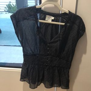 Polka-dot Peplum top